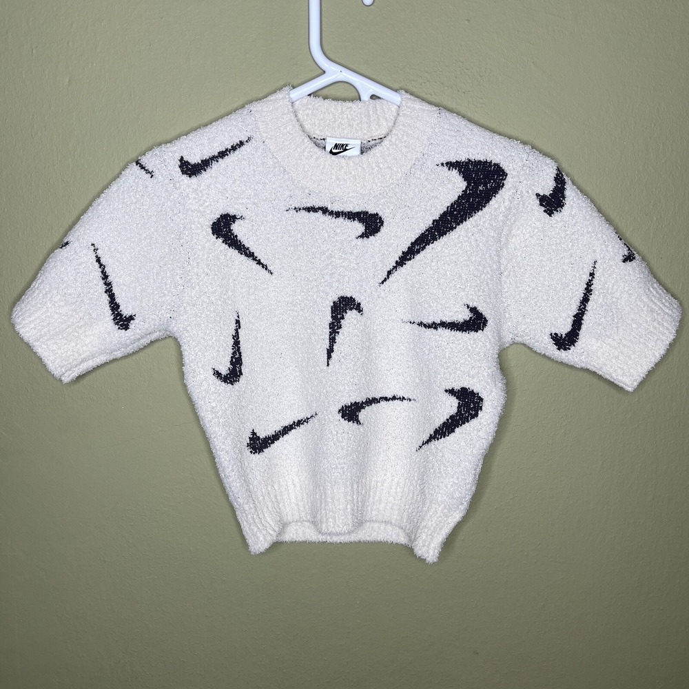 New Nike Phoenix Cozy Boucle Knit Size XS Crop Top Orewood Shirt FD4286-104